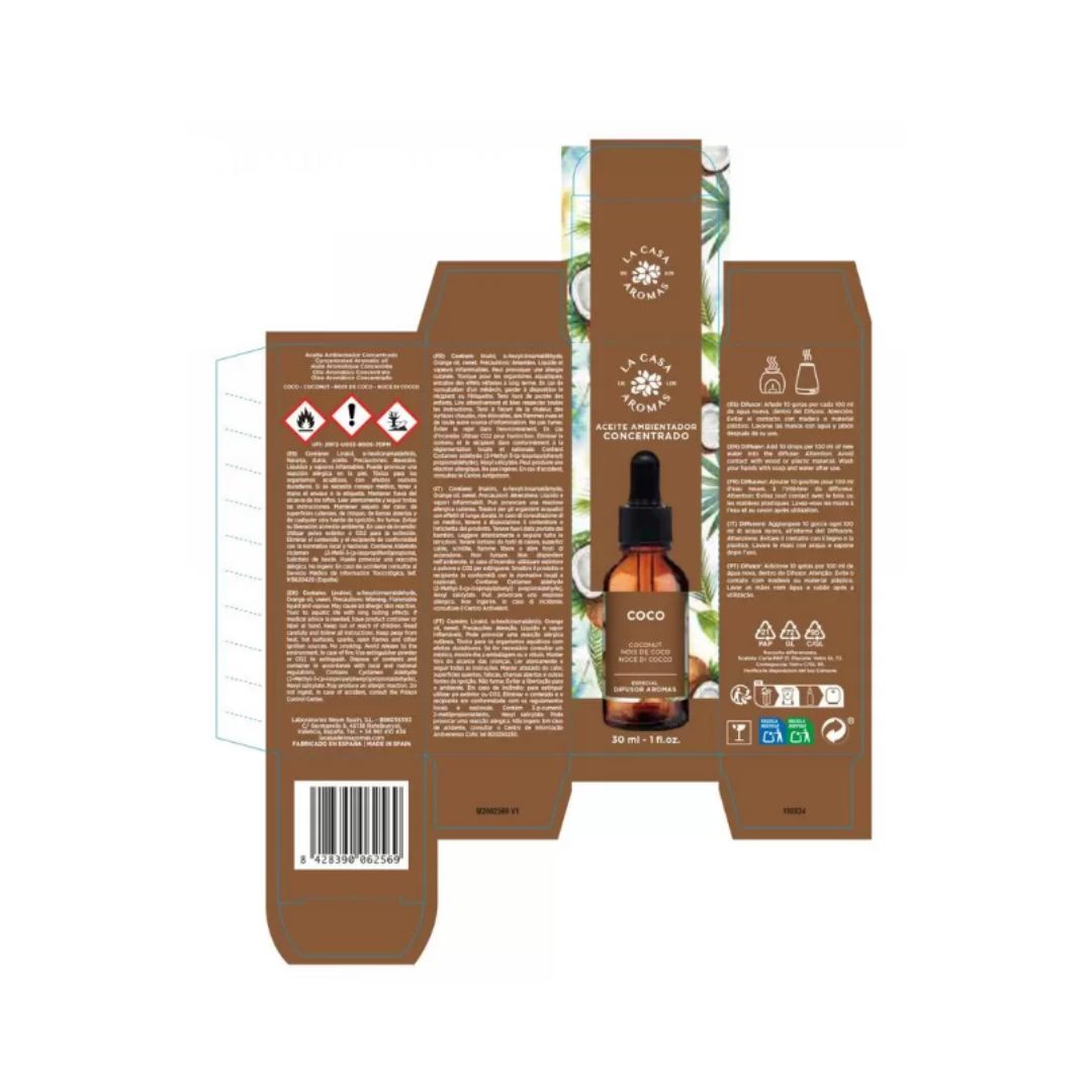 Óleo Aromático Concentrado Hidrossolúvel - Côco (30ml)